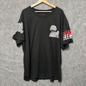 Fresh Laundry Mens 2XL Black Graphic T-Shirt Blessed Cross Statue MMXXIII Cotton